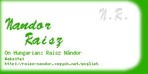 nandor raisz business card